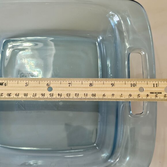 Pyrex Easy Grab Blue Glass Pan 8" square Atlantic blue large handle 2qt colorful - Picture 8 of 9